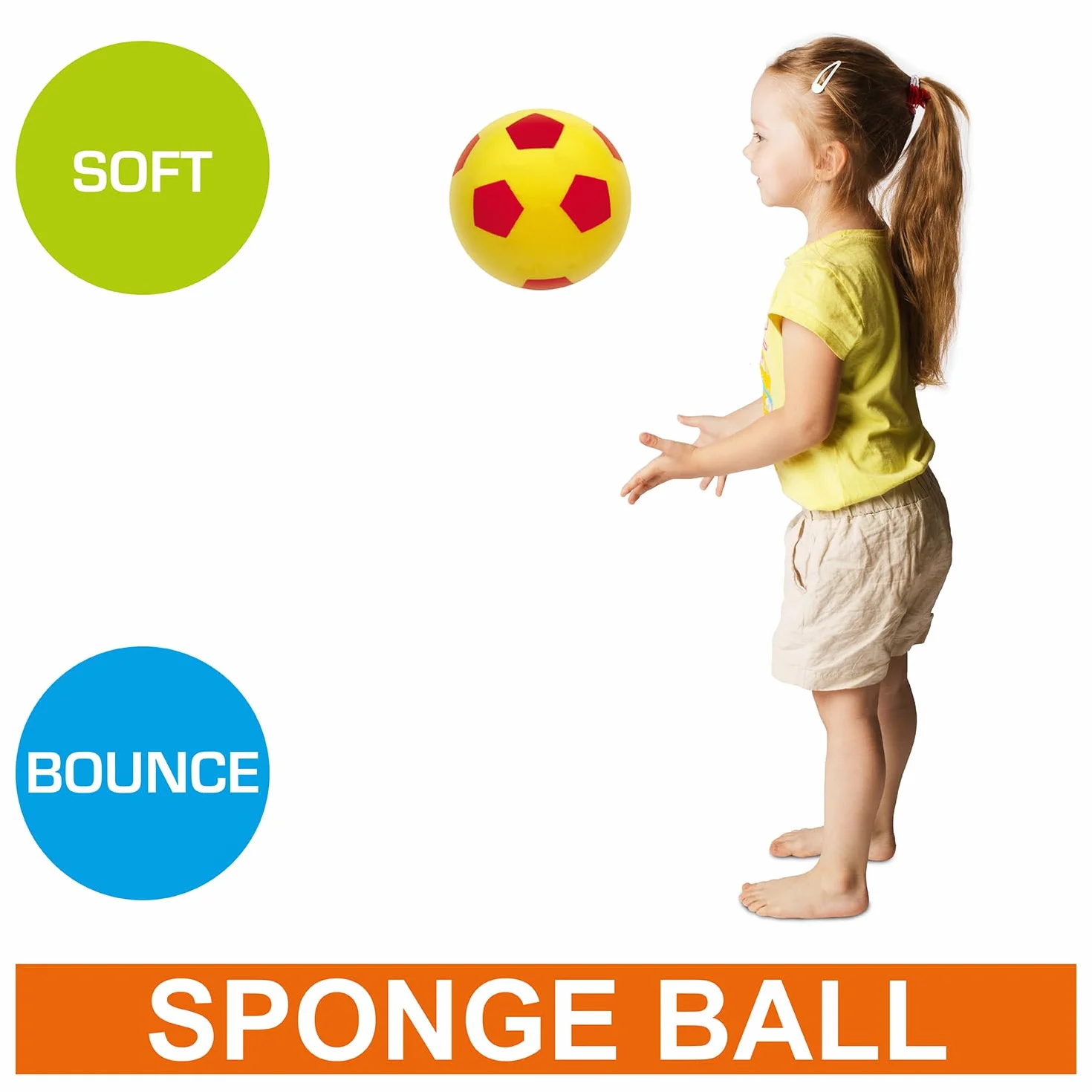 Mondo Toys SOFT FOOTBALL 200 Pelota esponja diámetro 20 cm colores variados