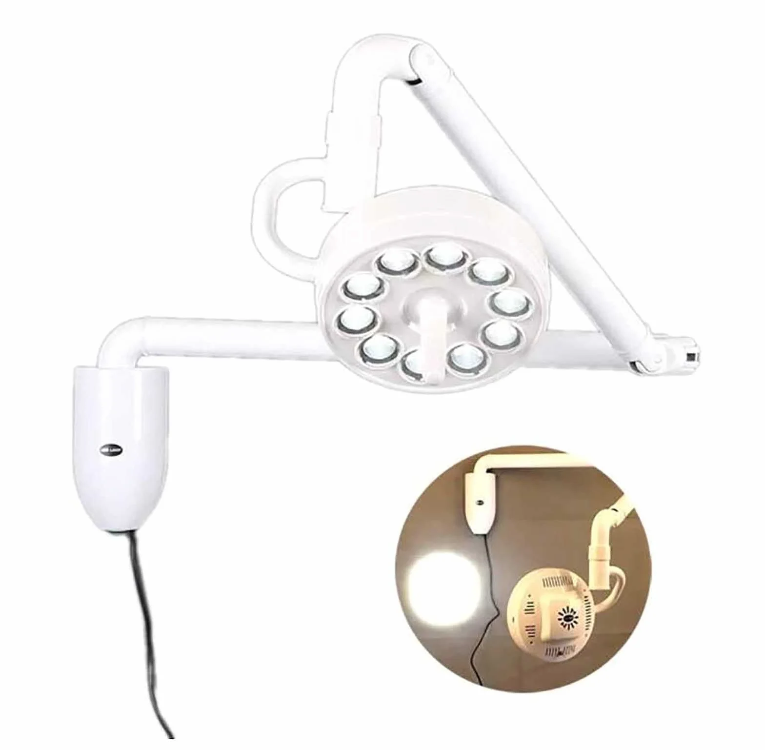 Lámpara sin sombra quirúrgica montada en la pared, lámpara sin sombra de la luz dental médica 800m m del examen quirúrgico del tatuaje LED