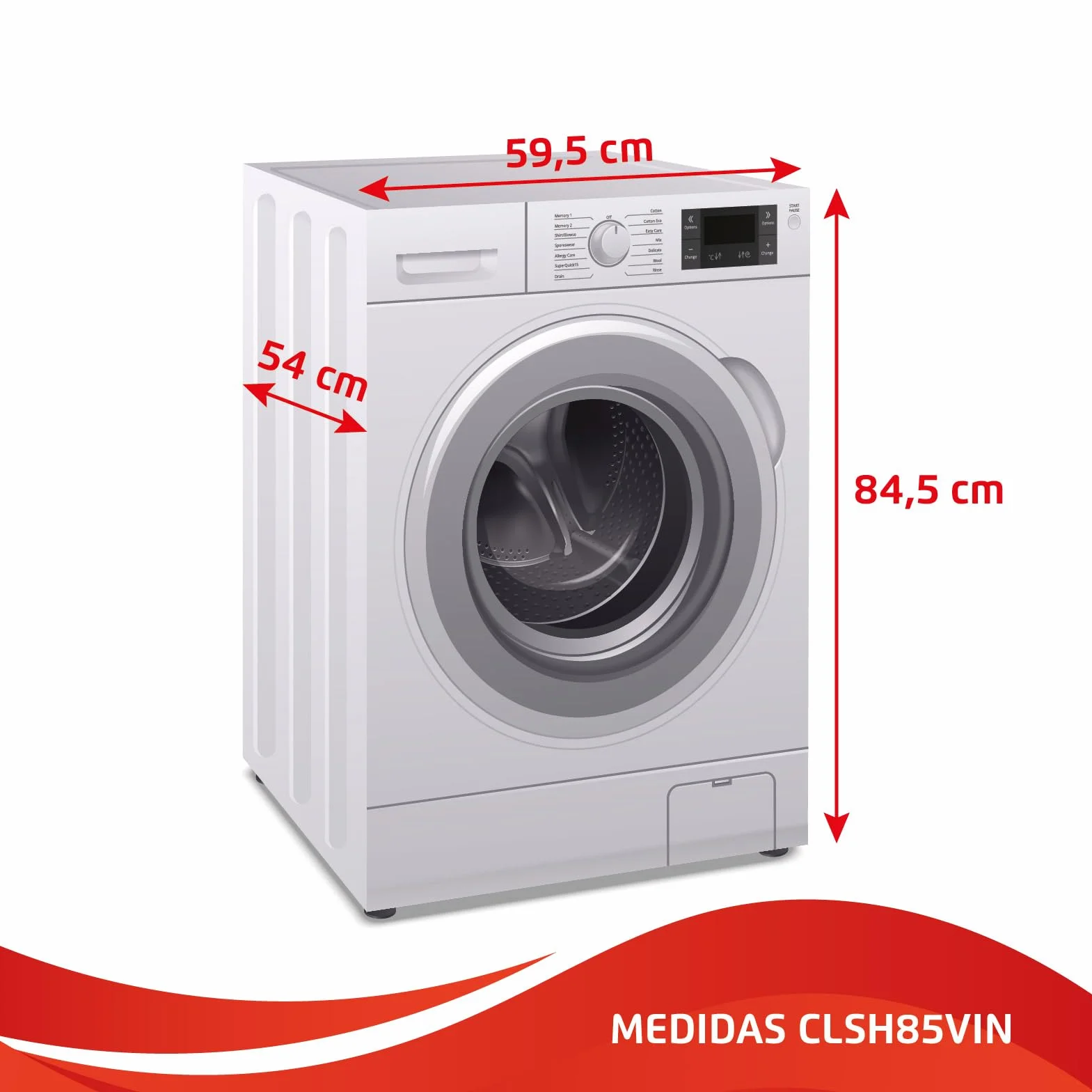 Corberó Lavadora Secadora Carga Frontal CLSH85VIN 8 kg 5 kg 1400 RPM Inverter Función Vapor Blanco