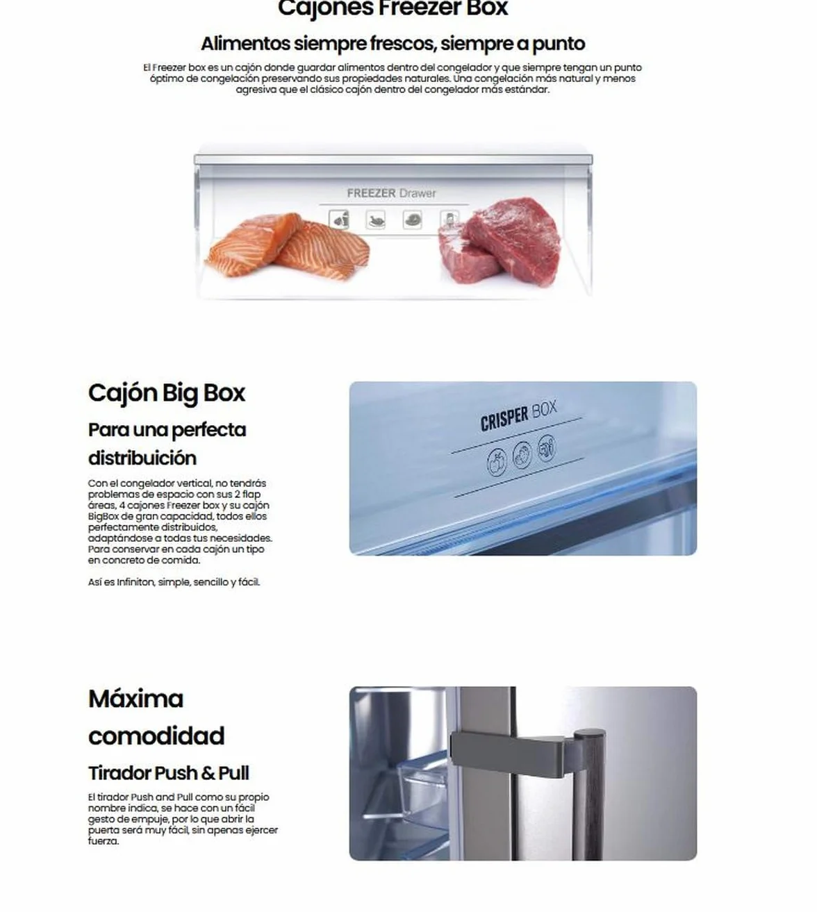 INFINITON Congelador Vertical CV-238L72XEL 238L No Frost Inox