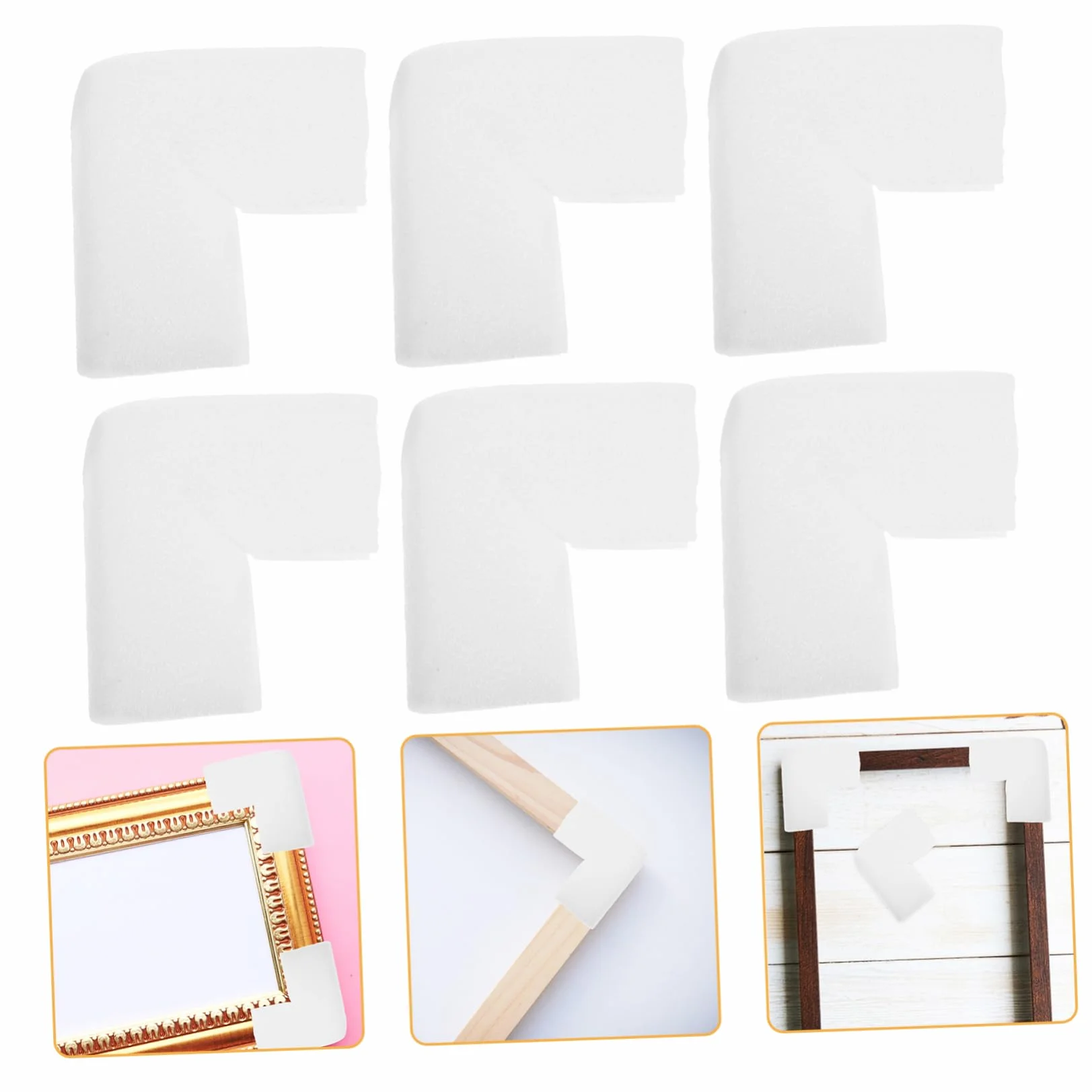 Lurrose Protectores de Esquinas 12 para Marcos de Fotos y Muebles Acolchados de Epe Blanco
