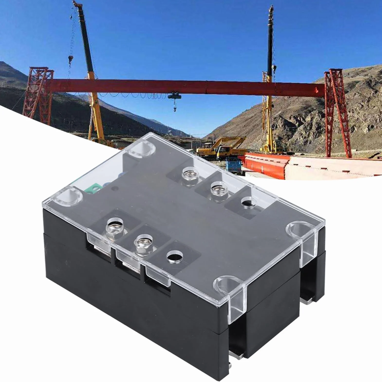 SSR-100WA-R1(4KW) Placa de Arranque del Motor, Motor Monofásico de 2 Fases Arrancador Suave Parte Inferior de Latón Accesorio de Control Industrial para Bomba de Agua(Módulo óptico)