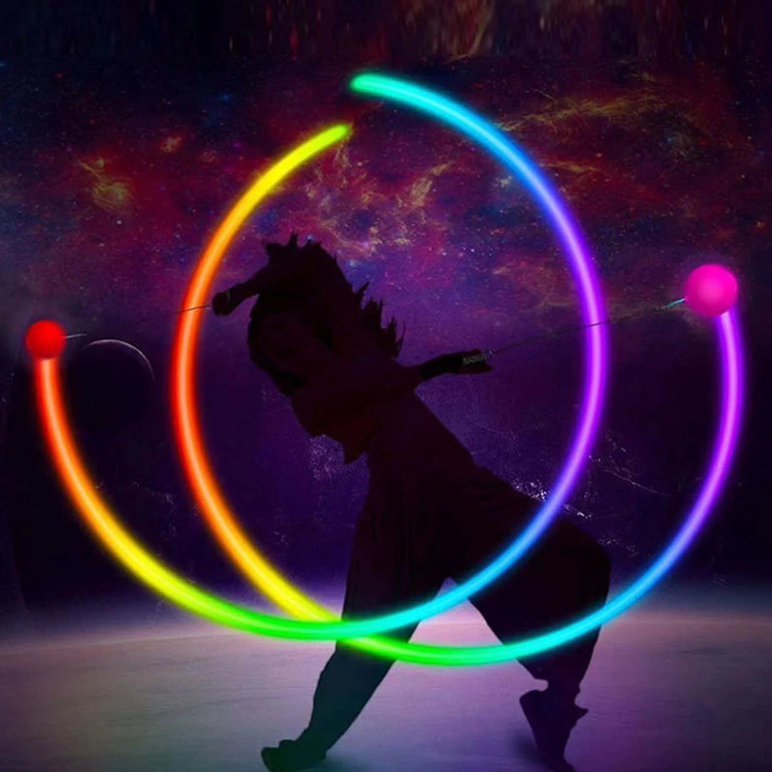 Booaee 2 Bolas LED POI Premium Luminosas para Diábolo, Malabares y Frisbee, SSQ2