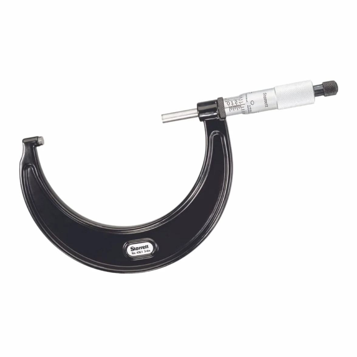 Starrett Micrómetro exterior T436.1XRL-2, tope de trinquete, tuerca de bloqueo, caras de carburo, rango de 1 a 2 pulgadas, graduación de 0.000 pulgadas, precisión de +/-0.000 pulgadas