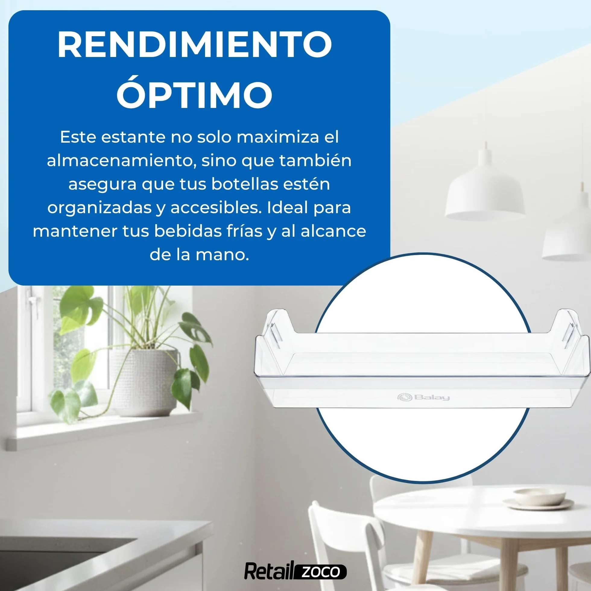 Estante Botellero Frigorífico compatible con Balay, Botellero inferior para nevera 3KF6550MI 3KF6551MI 3KF6626WE 3KF6635WI