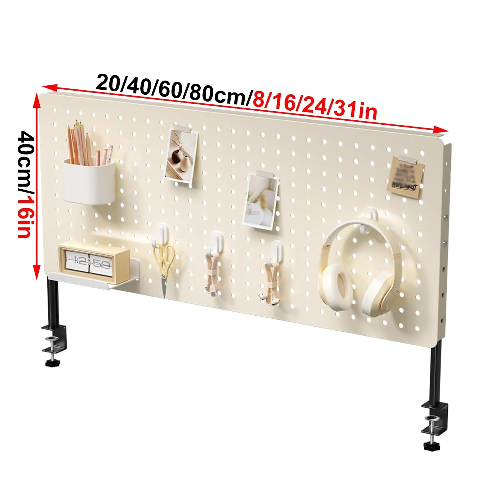 Organizador Herramientas Chapa Perforada Panel Herramientas, Paneles de Tablero Perforado de Metal, Organizador de Tablero Perforado con Accesorios, para Oficina, Banco de Trabajo(20 * 40cm)