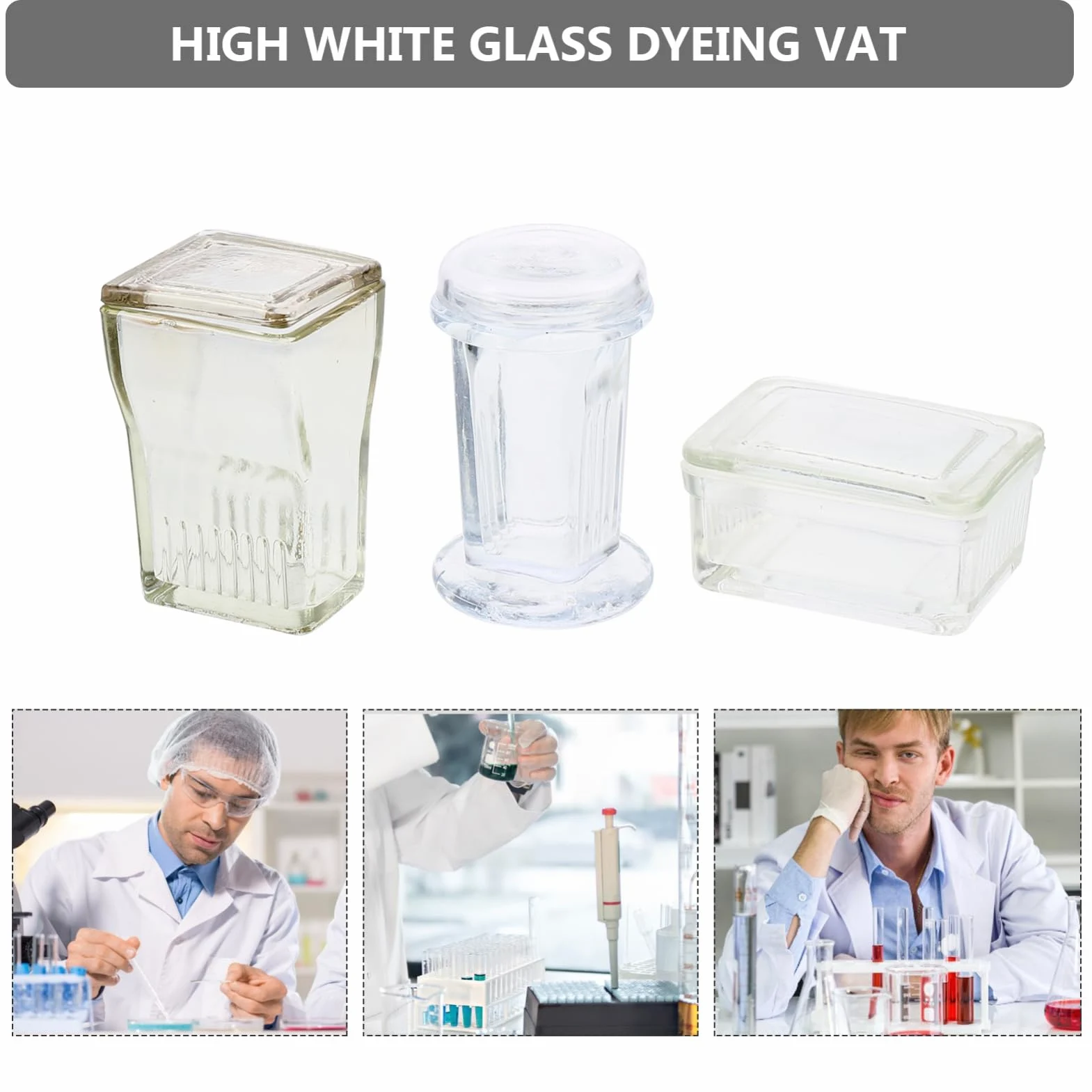 6juegos Botes De Vidrio Para Teñido De Laboratorio De Teñido Transparentes Para Muestras Histológicas y Citológicas