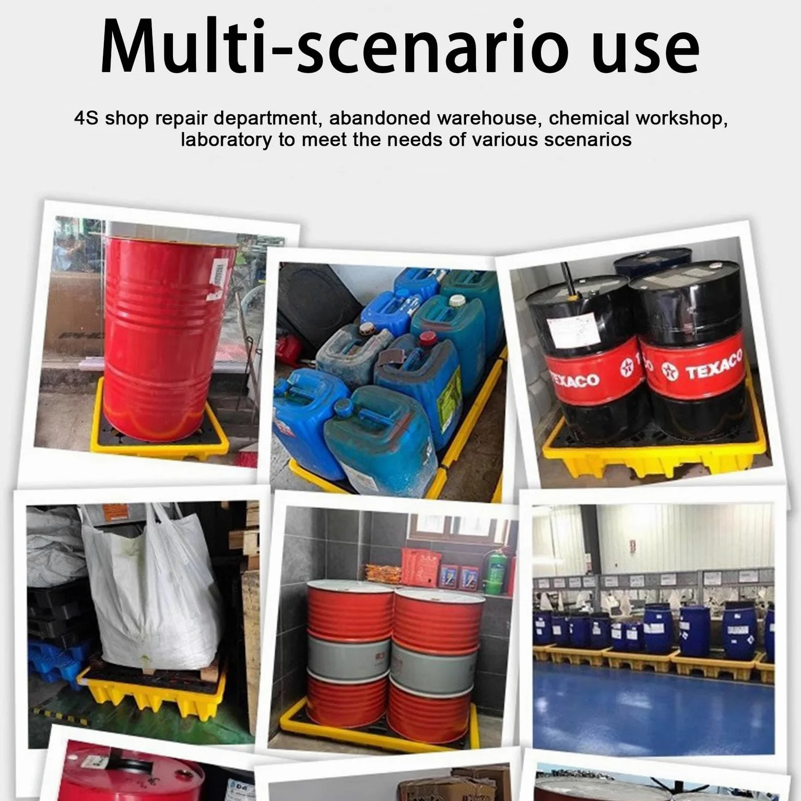 Plataforma Modular Antiderrames para Líquidos Industriales Sistema de Contención para Bidones y Tanques Base de Seguridad con Rejilla de Drenaje para Taller y Almacén 36x49.5x10.5cm
