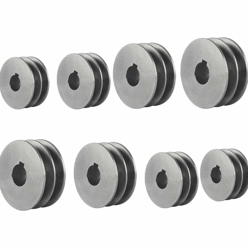 Polea de correa trapezoidal de hierro fundido, doble ranura 50-100 mm, accesorio para herramienta eléctrica