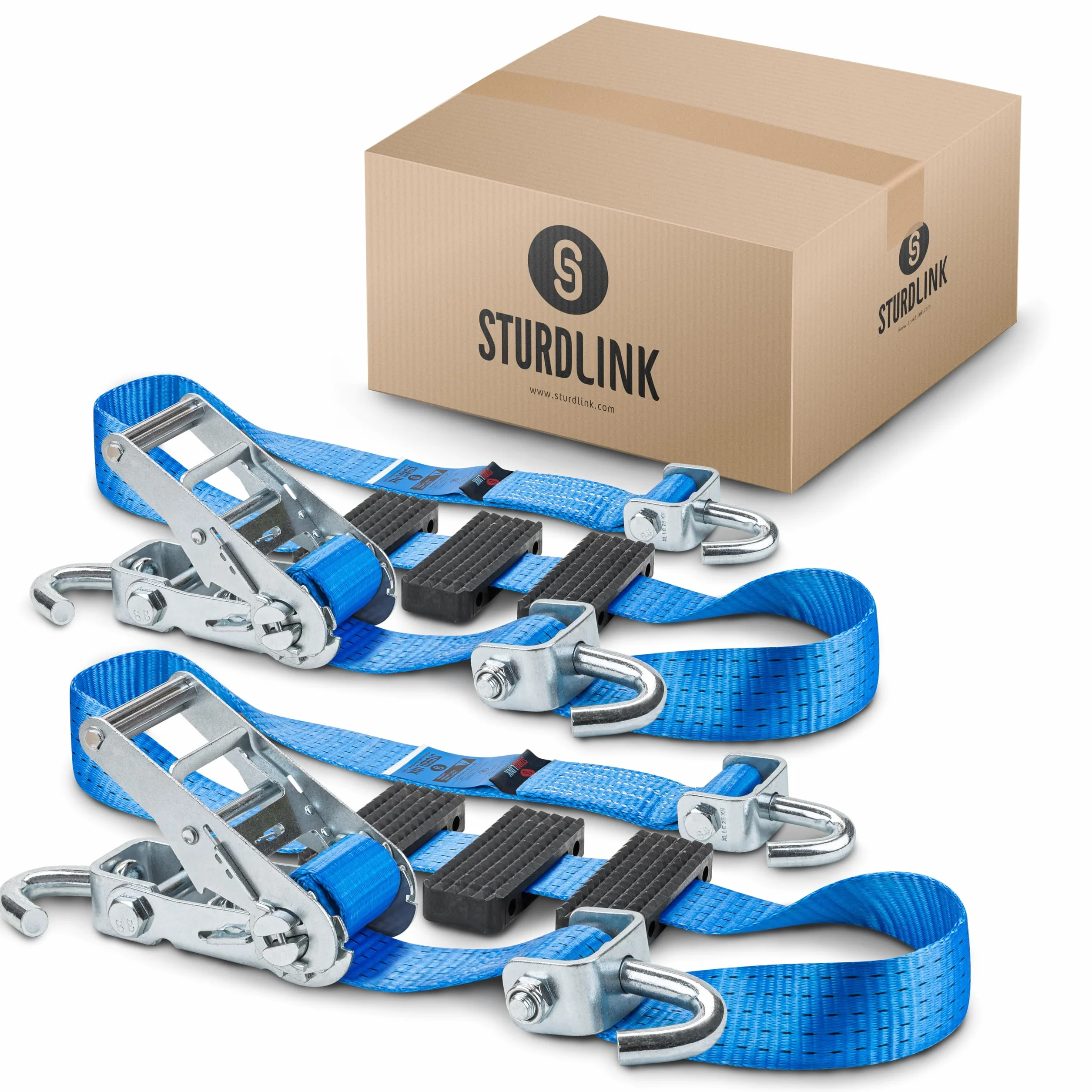 Sturdlink® Cinchas para Portacoches 50mm 2.5m 5000kg x2 Correa de Amarre con Trinquete