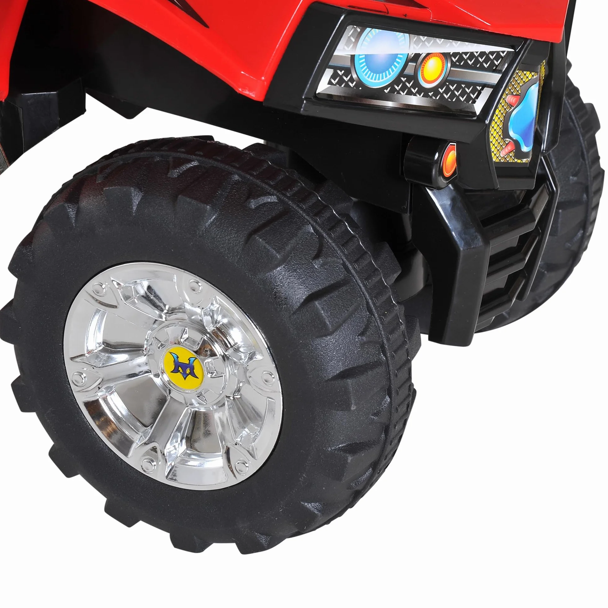 HOMCOM Quad Correpasillos Infantil Coche sin Pedales para Bebé Juguete Andador Estilo Carrera con Bocina Música Luces 60x38x42cm