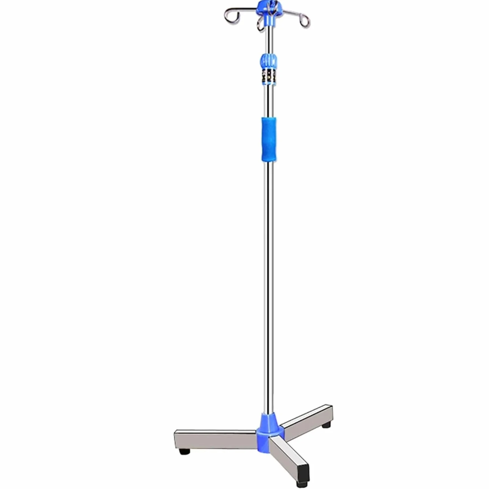 Soporte Porta Portasueros médico con ruedas, soporte intravenoso de altura ajustable de acero inoxidable con bandeja y ganchos for el hogar hospitalario portatil