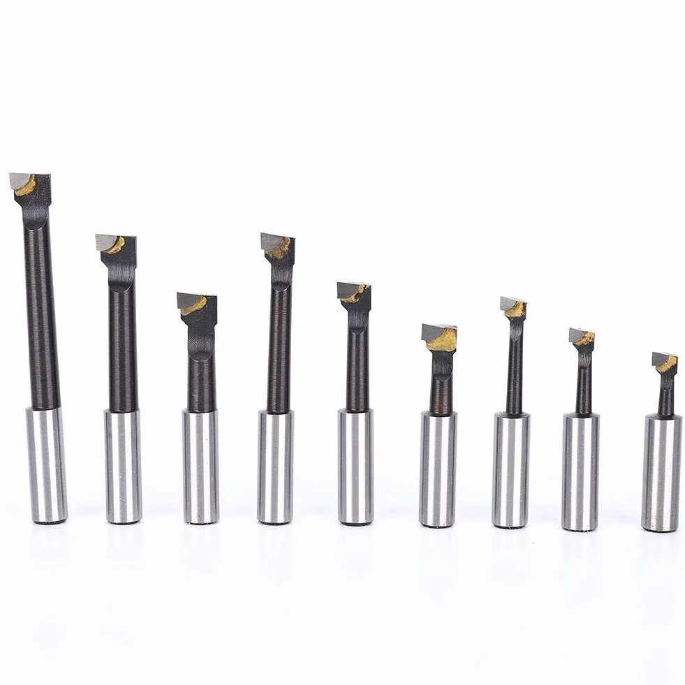 Juego de 9 Piezas Barras de Mandrinar Acero Alta Velocidad Tipo F1 12 mm Base Torno CNC