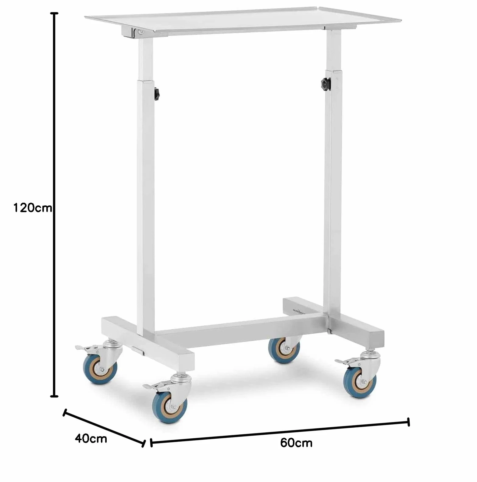 Steinberg Systems SBS-LF-151 - Mesa de instrumentos móvil (600 x 400 mm, altura regulable, 2 3 carritos de instrumentos, altura regulable, acero inoxidable)