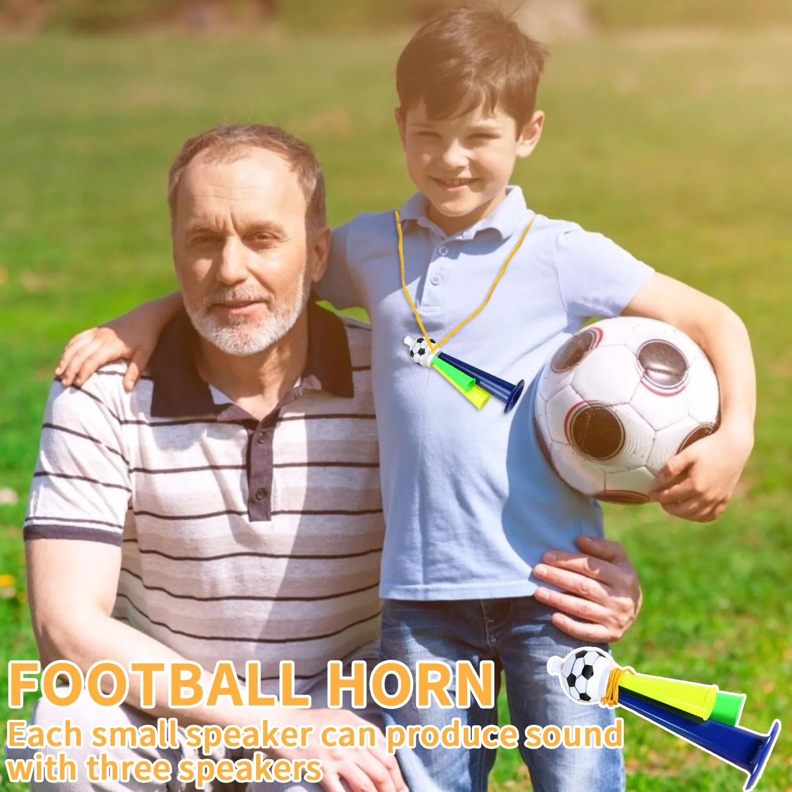 Lithyc 4 Piezas Trompeta de Fútbol, Cuerno de Estadio, Bocinas de Plástico para Fiestas Infantiles