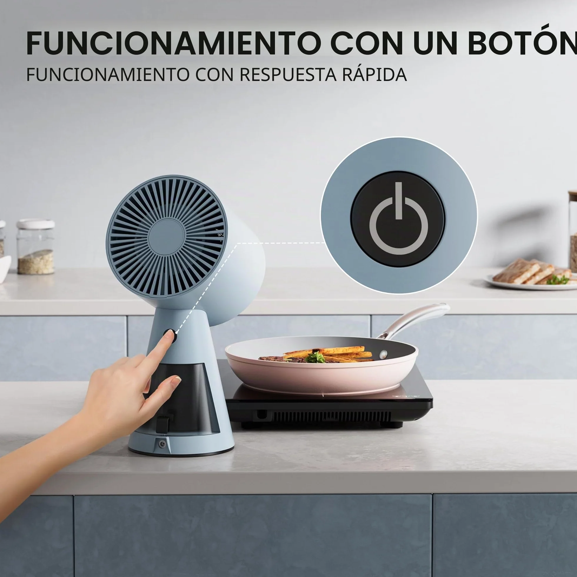 CIARRA CBPHL01 Mini campana extractora portátil 2 niveles circulación silenciosa barbacoa camping