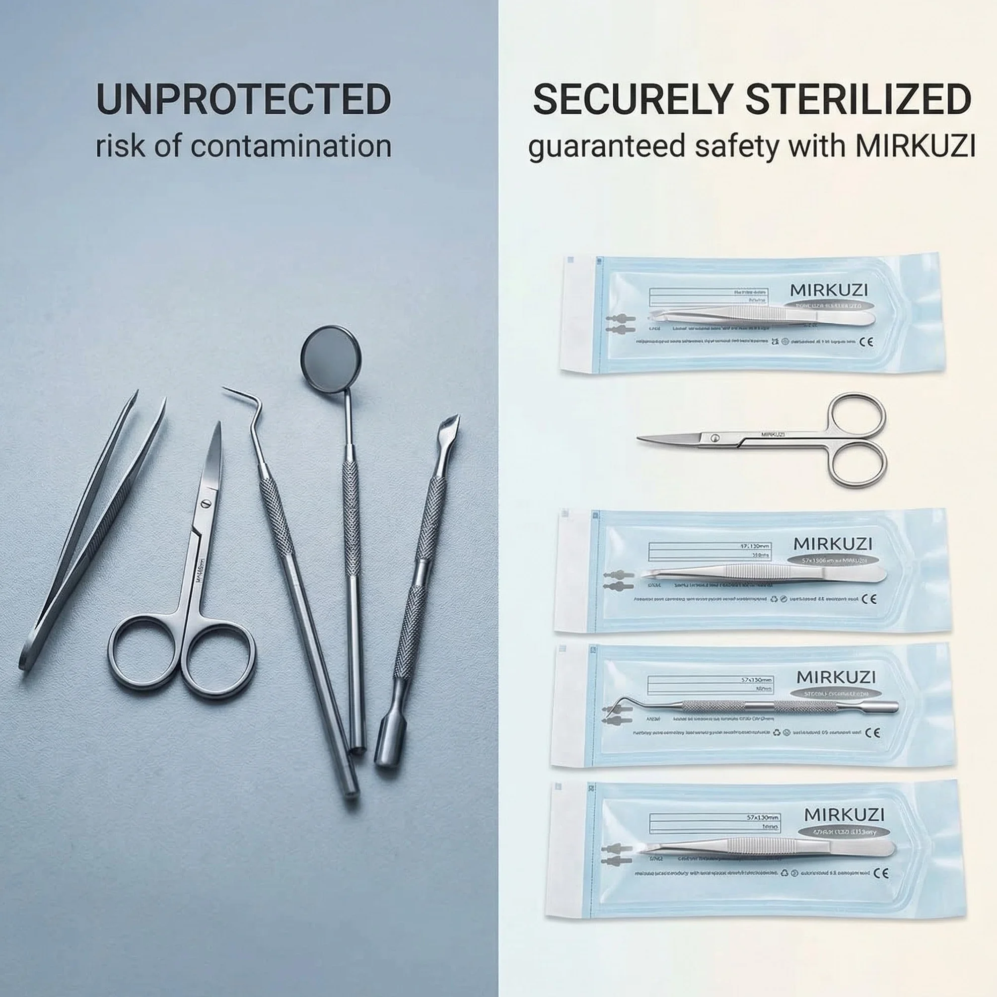 Bolsas de esterilización PVC autosellantes 57x130 mm 110 unidades