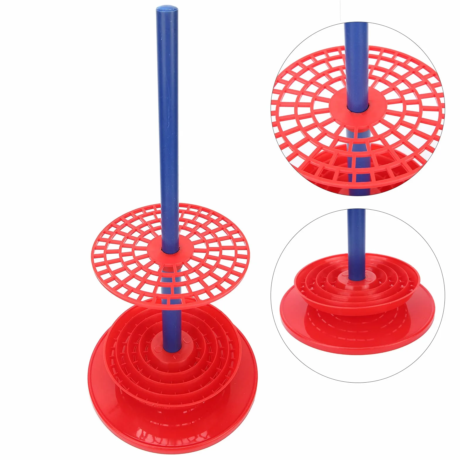 Soporte para Pipetas de 98 Agujeros, Plástico, Rojo, Disco Redondo, Equipo de Laboratorio