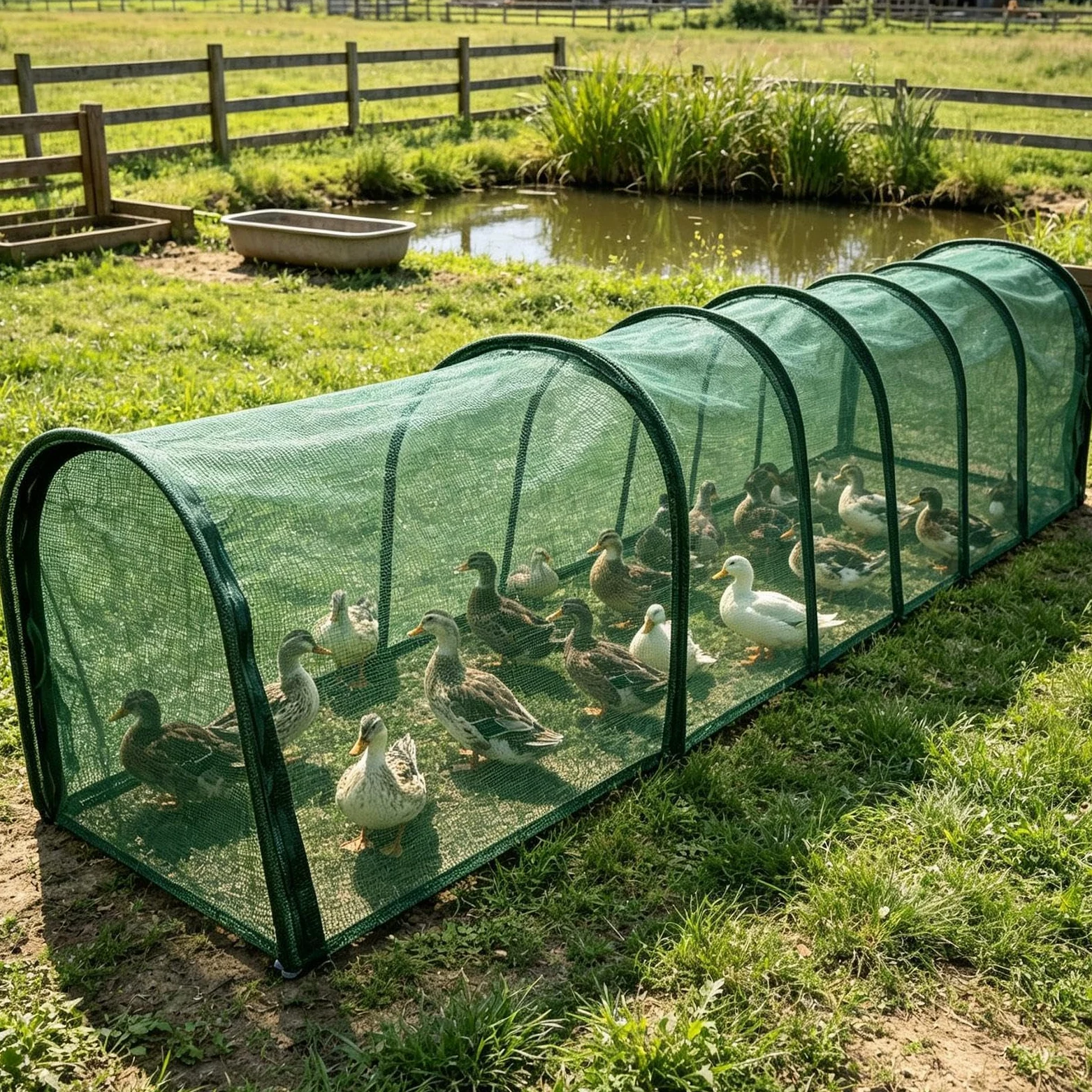 es para Gallinas del Jardín Con Malla Solar Y Recinto Nylon Largo Portátil | Tractor Corral de Gallinas Para Aves de Corral, Patos, Conejos, Pájaros, Interior, Exterior, Jardín, Granja,
