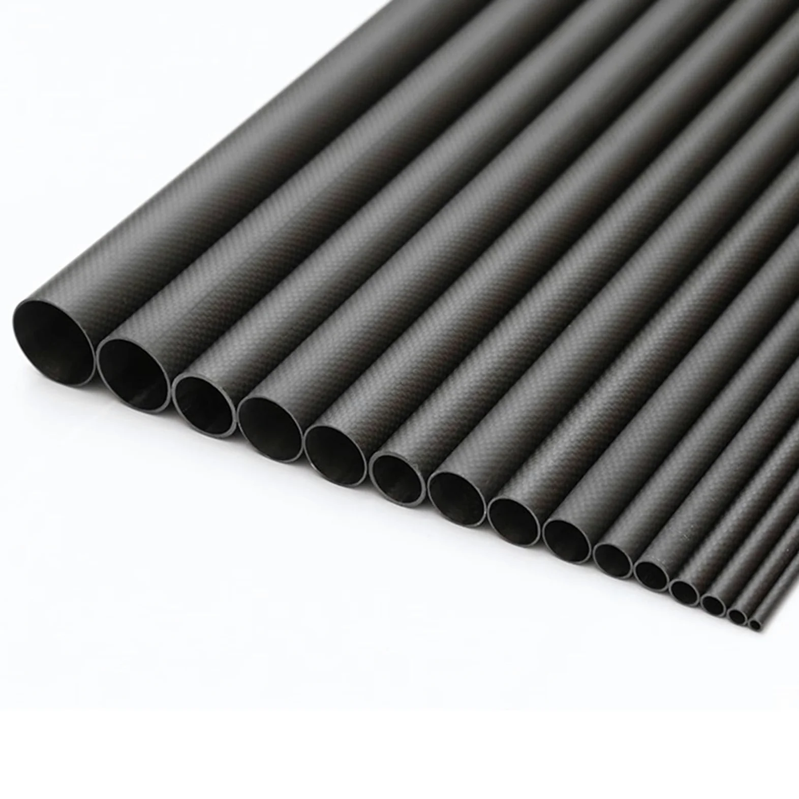 Tubo de Fibra de Carbono Tubos de Fibra de Carbono Tejida 3K, Varillas Redondas de Fibra de Carbono para impresoras 3D, cañas de Pescar y robótica, Grosor de Pared Personalizable(46x42x1000MM)