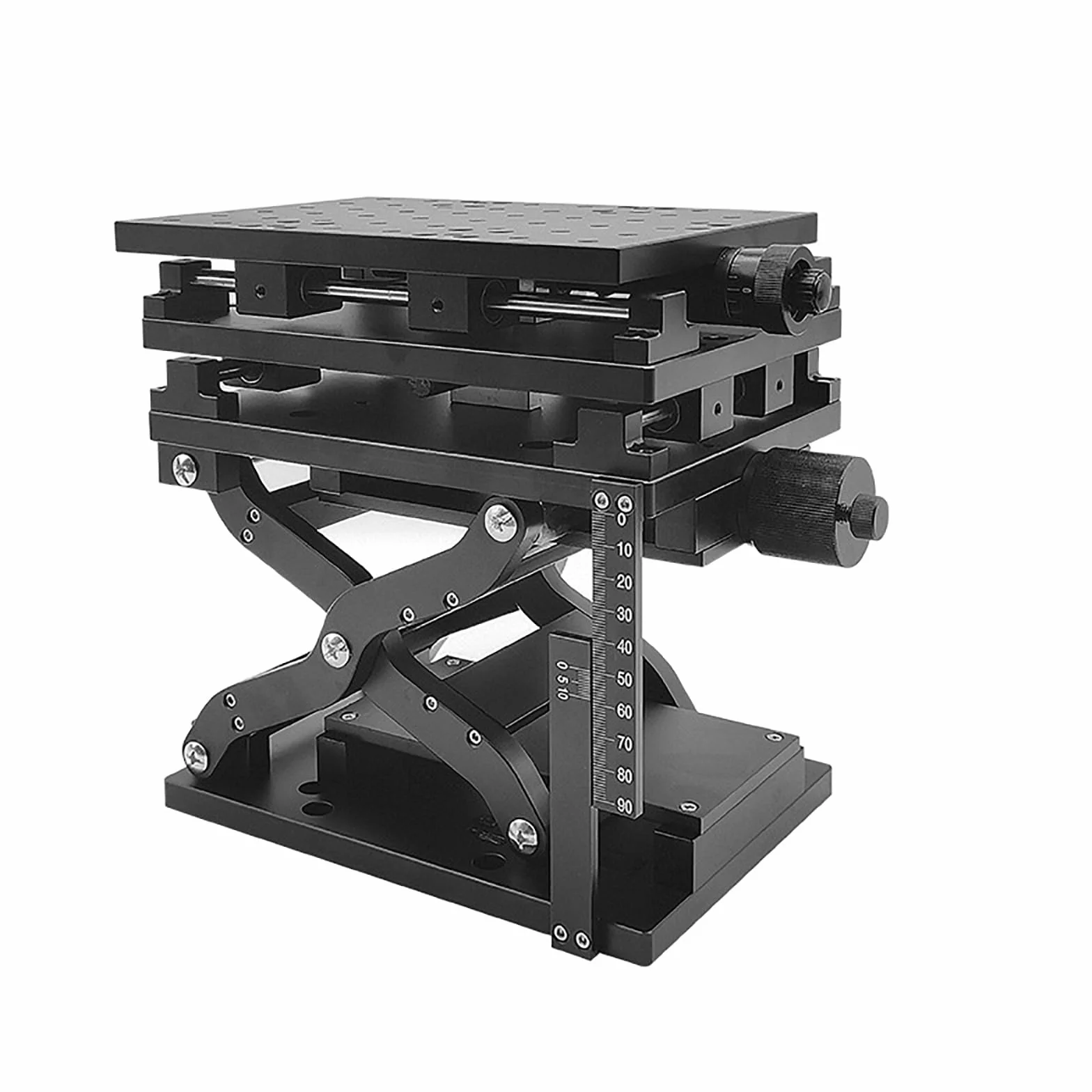 Etapa Lineal del Eje XYZ, Mesa Deslizante Ajuste Fino Etapa Manual con Posicionamiento De 5 Ejes, Carrera 50 * 80 * 120mm Y Altura Ajustable 145-165mm, Tamaño Trabajo 210X150mm, Sin Vibración