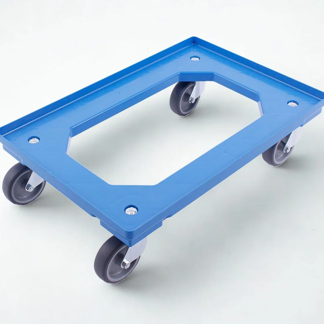 Carro de transporte 60x40 cm plataforma con ruedas carga máxima 300 kg azul