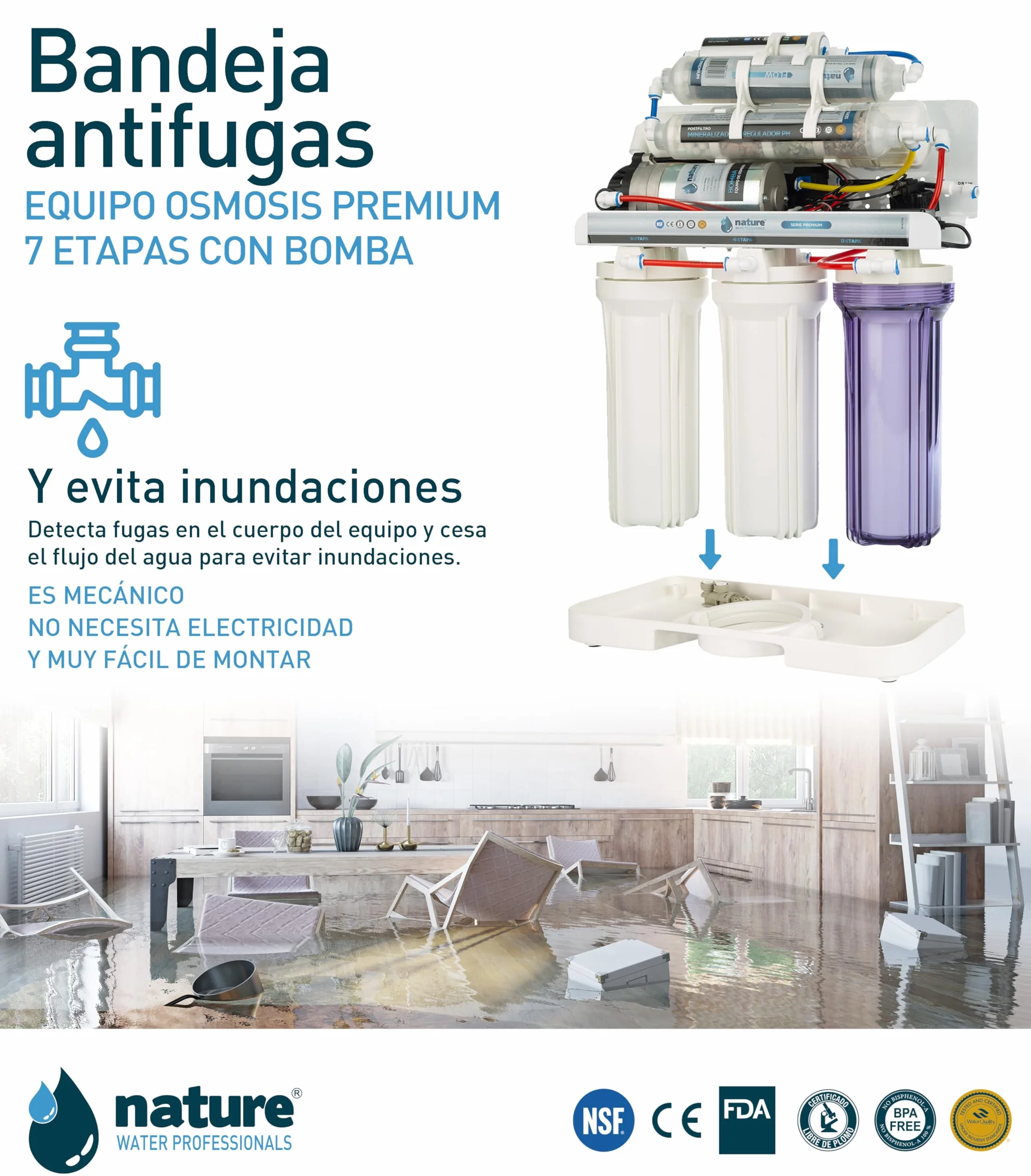 EQUIPO OSMOSIS INVERSA 7 ETAPAS PREMIUM CON BOMBA-NATURE WATER PROFESSIONALS
