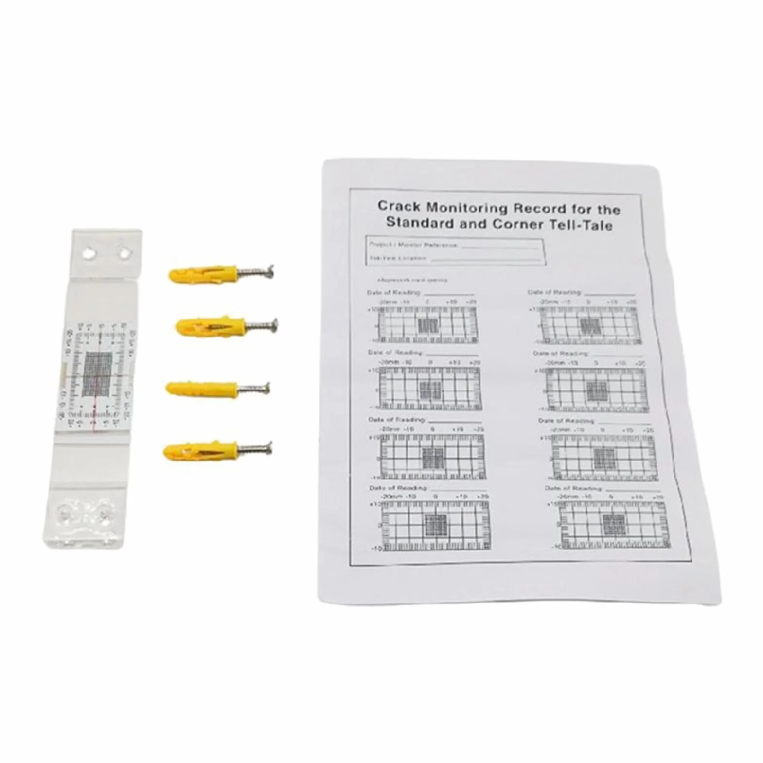 Tell-Tale Accesorio para Monitoreo y Registro de Grietas para Superficies Planas (5)