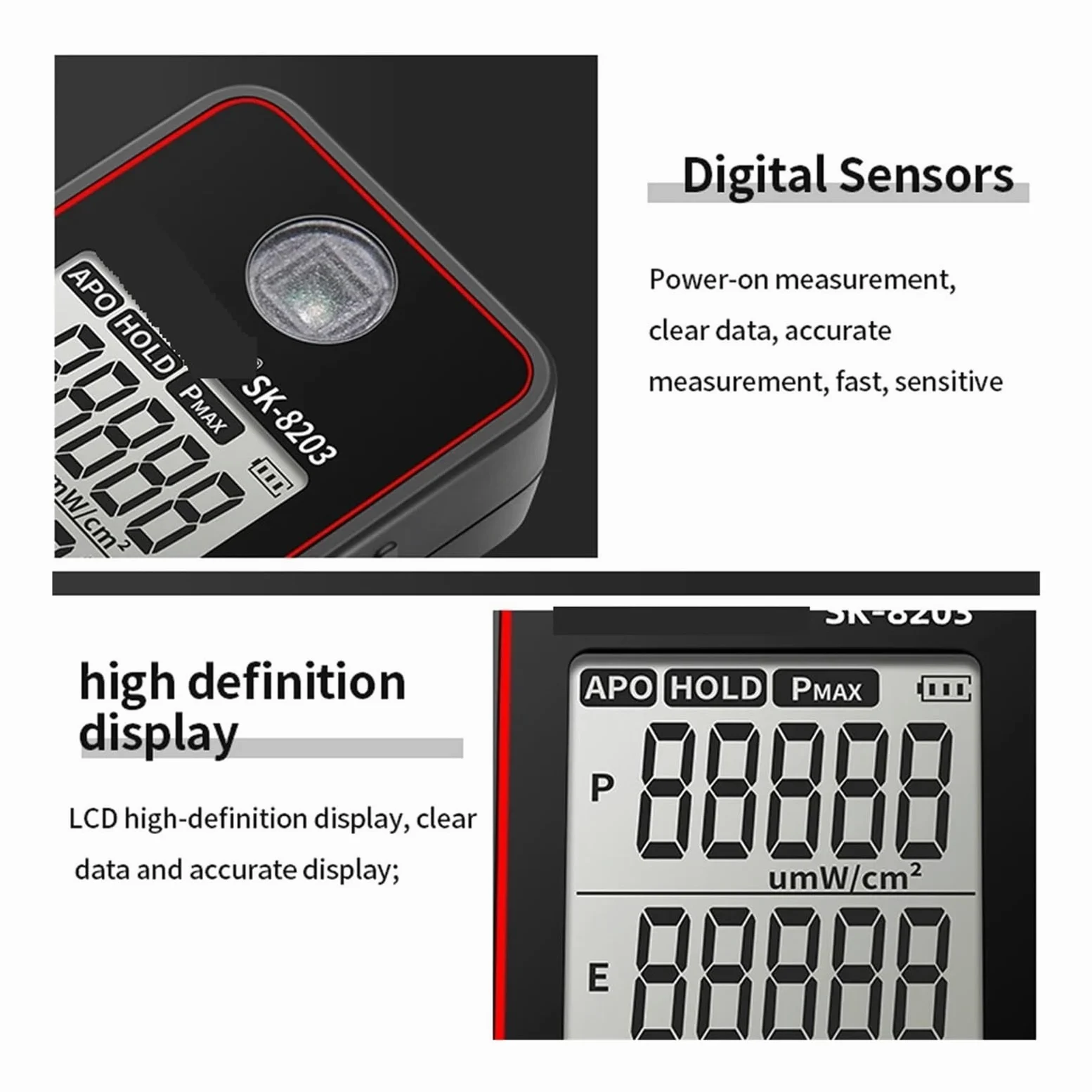 Espectrofotómetro, Iluminómetro Ultravioleta Alto, Medidor De Iluminancia Portátil, Medidor De Prueba De Iluminación Portátil, Pantalla LCD Con Retención De Datos