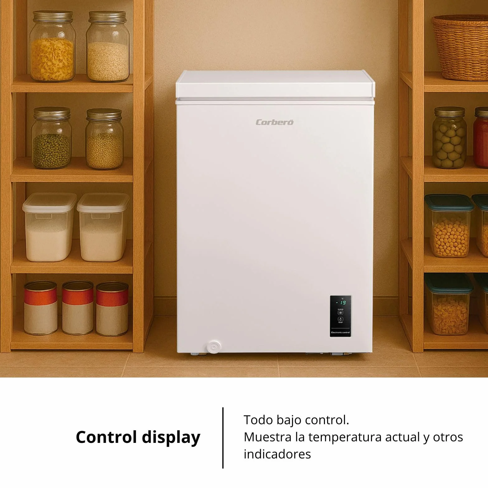 Corberó Arcón Congelador CCHM1006M 99L 54,7cm x 84,9cm Blanco Sistema Dual Súper Congelación