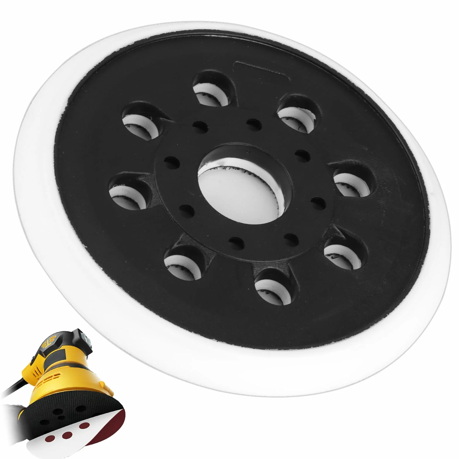 Plato de Lija 125 mm para Bosch GEX 125-1 AE, Disco de Lijado Profesional de 8 Agujeros Accesorio para Pulido y Lijado