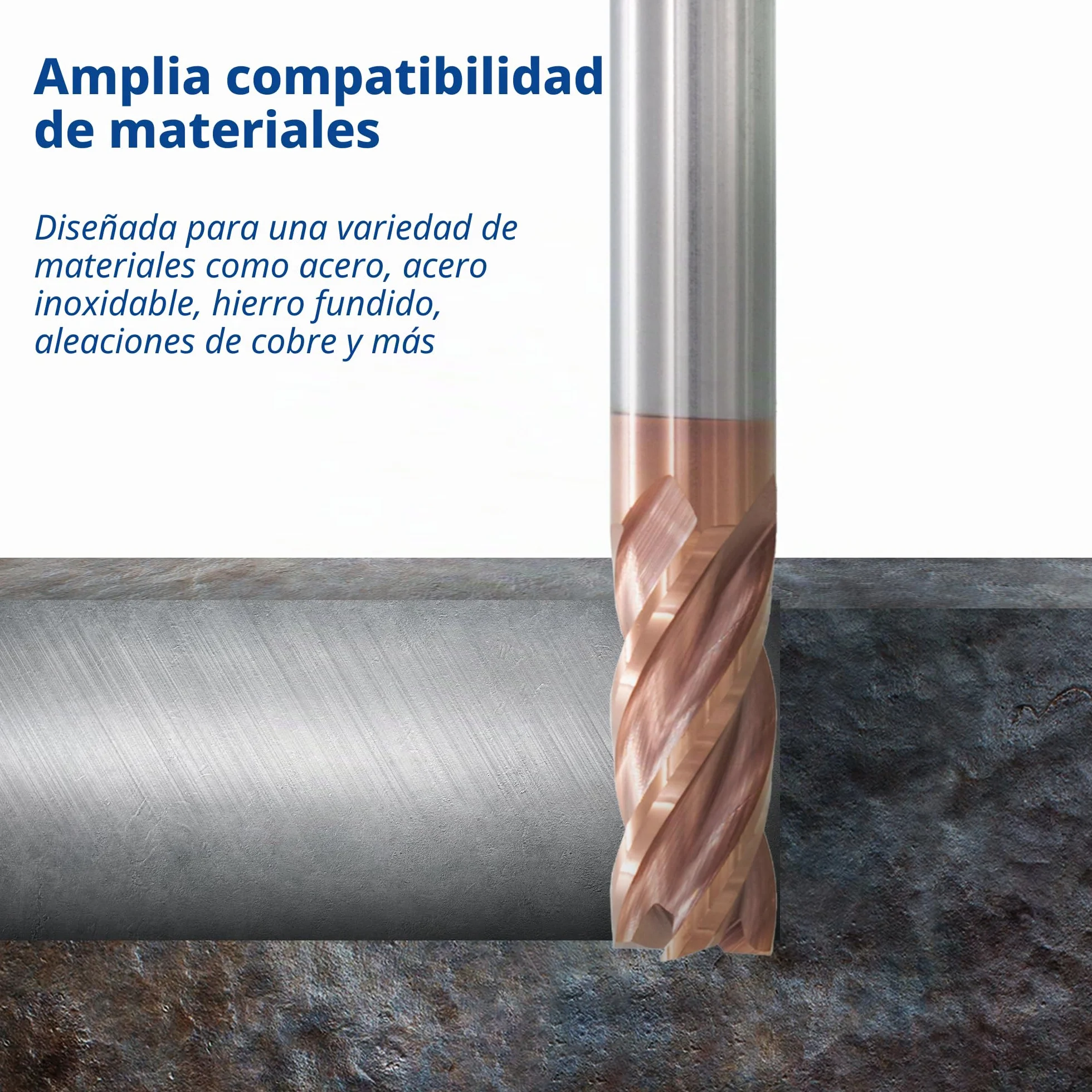 TJR Juego de 4 cortadores de carburo de tungsteno Uni Mill (6/8/10/12 mm) – Fresa de carburo de micrograno con revestimiento TiAlN para acero, acero inoxidable, hierro fundido, fresado CNC, corte de