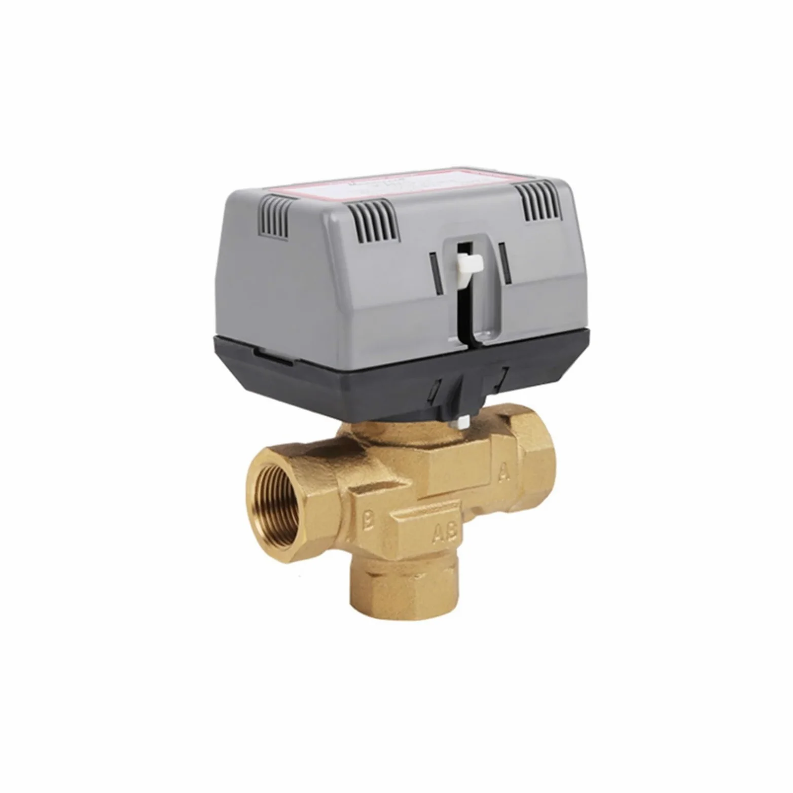 Válvula de control Válvula eléctrica de latón VC6013 de tres vías motorizada, válvula eléctrica AC, 1/2 ", 3/4", 1 ", para un control preciso(DN25)