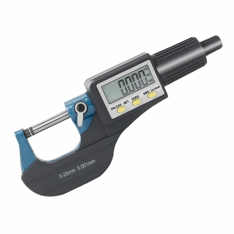 Beslands Digital Micrómetro 0-25mm Precisión 0.001mm Calibre Electrónico Herramientas de Medición