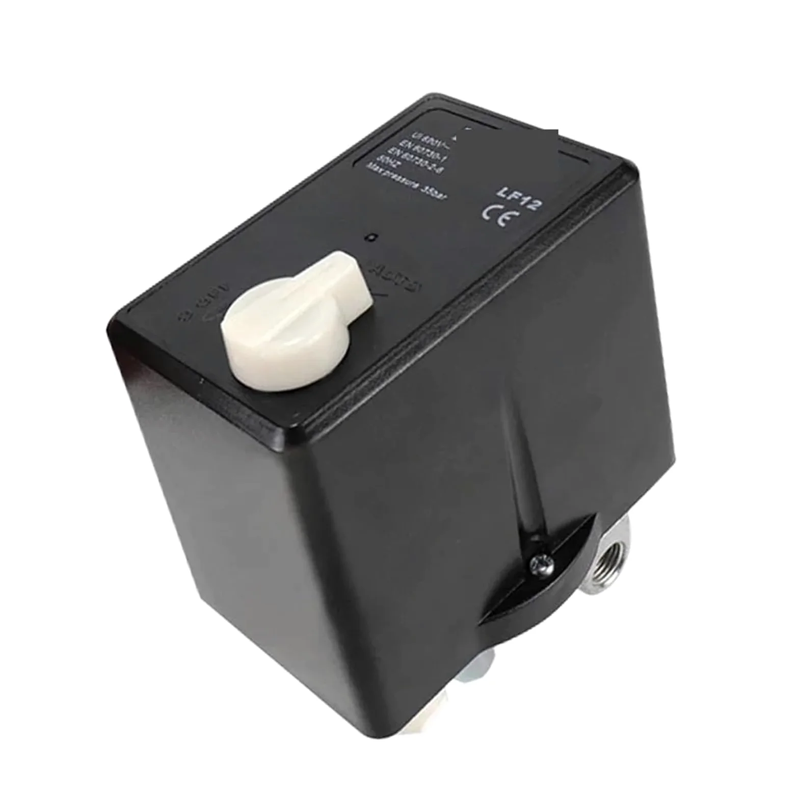 Regulador de Presión, Interruptor de presión 380V 90-120 Psi, perilla de encendido y apagado Manual, controlador de compresor de aire con relé de protección térmica LF12(6-8KG MAX-6.3A)