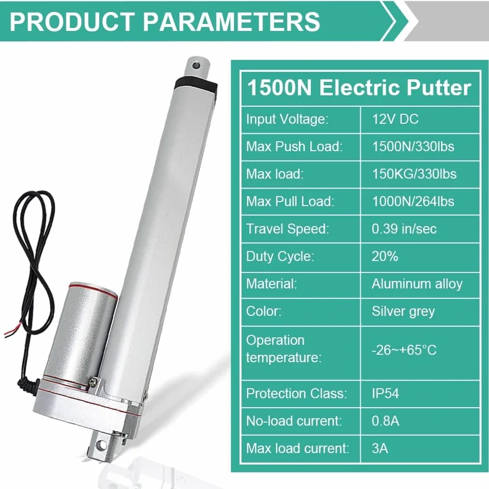 DCHOUSE Actuador lineal 12V 6 pulgadas 150 mm CC inalámbrico con soportes de montaje