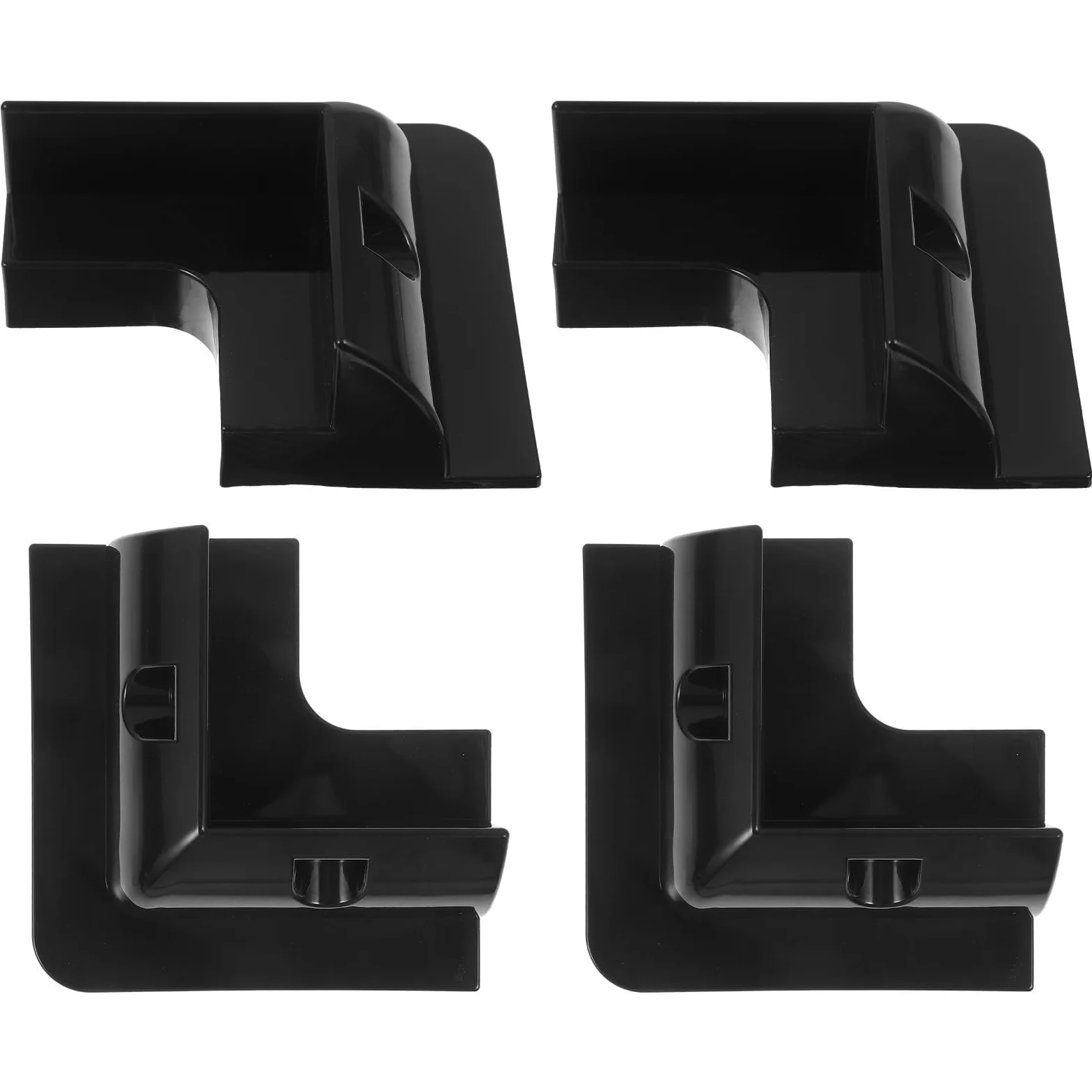 Mikinona Soporte para Panel Solar sin Taladros, Kit de Montaje para Autocaravana y Barco, 4 Piezas Negras, Estructura Elevada para Flujo de Aire, Resistente y Protección de Esquinas
