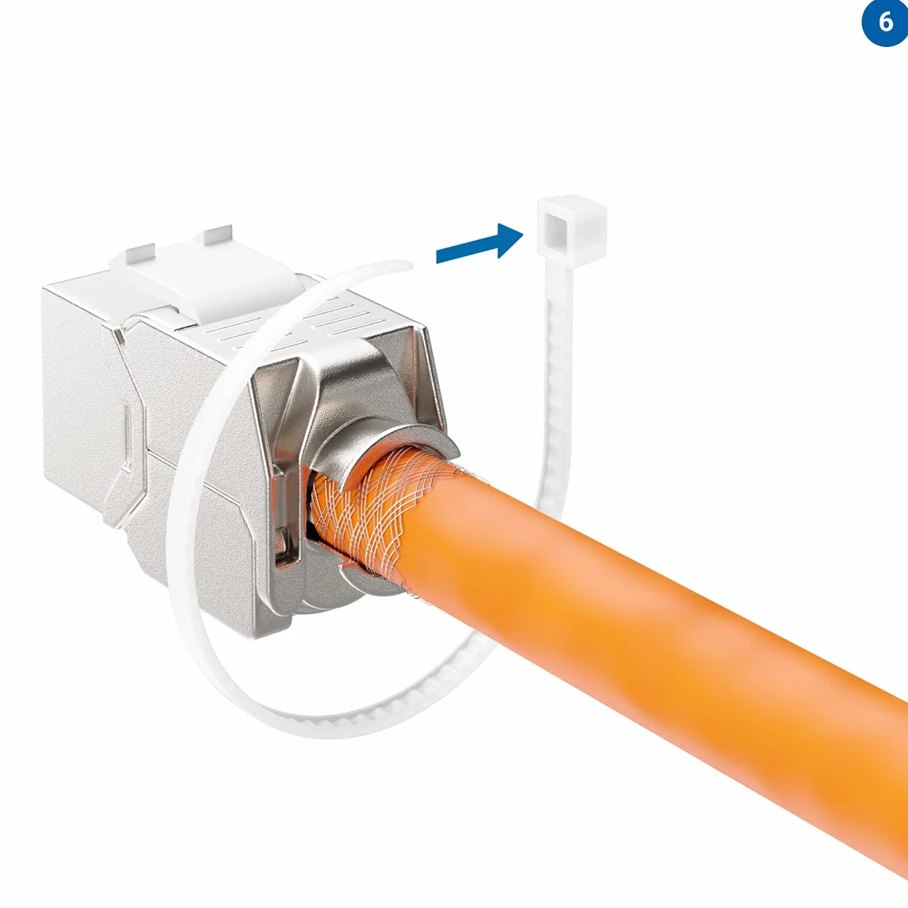 deleyCON 8X Módulo Keystone CAT7 - Compatible con Cables de Instalación CAT7/CAT6/CAT6a, Empalmes y Patch Cables - Blindaje STP - Puerto RJ45-1000 MHz, 10 Gbit/s - con Terminal de Corte (LSA)