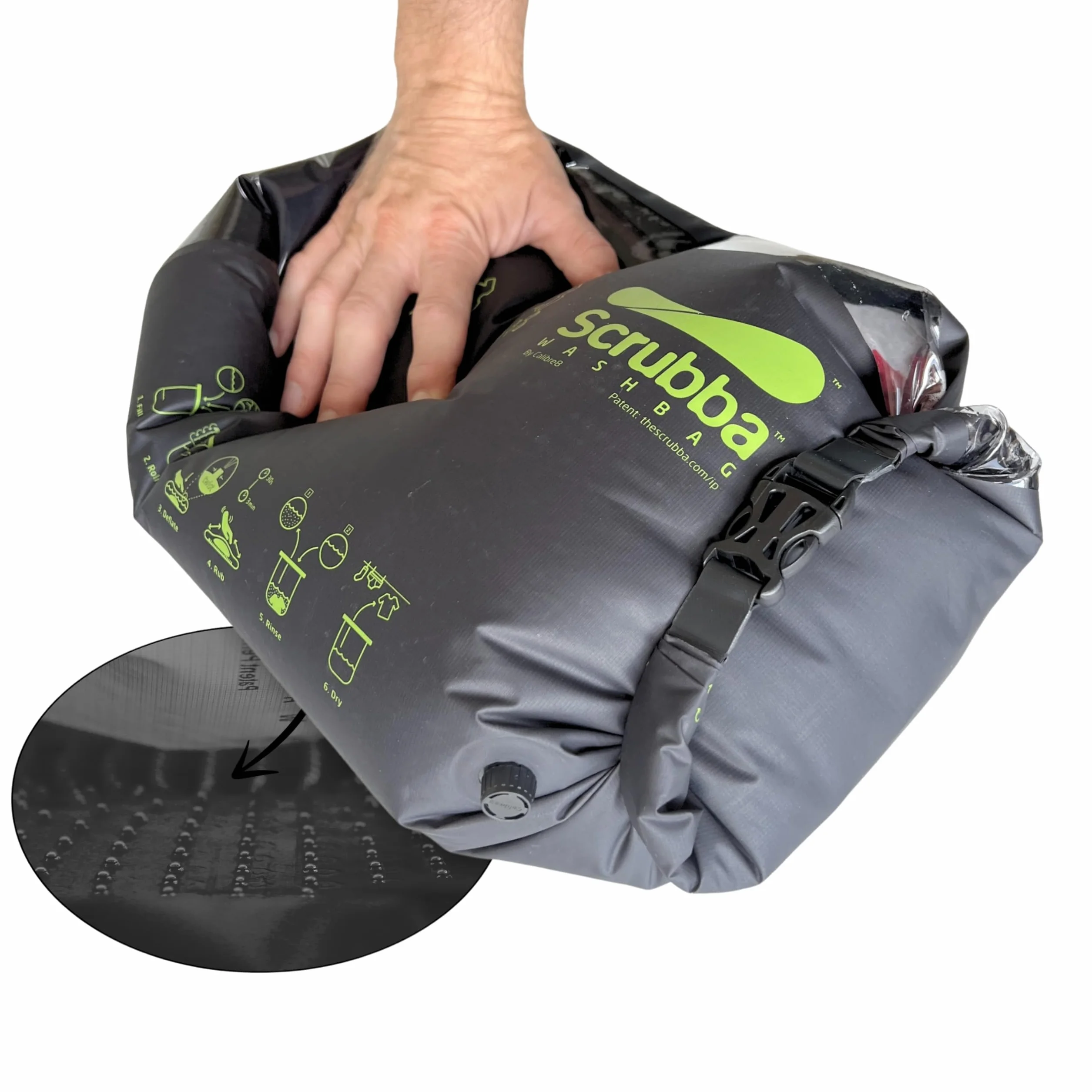 Scrubba Bolsa de Lavado Portátil 2.0 Impermeable para Viajes Camping Senderismo