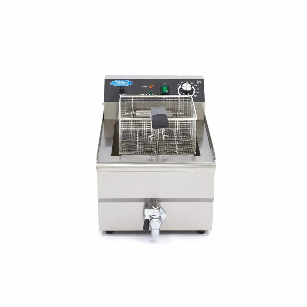 Freidora eléctrica 1 x 16 L con grifo.