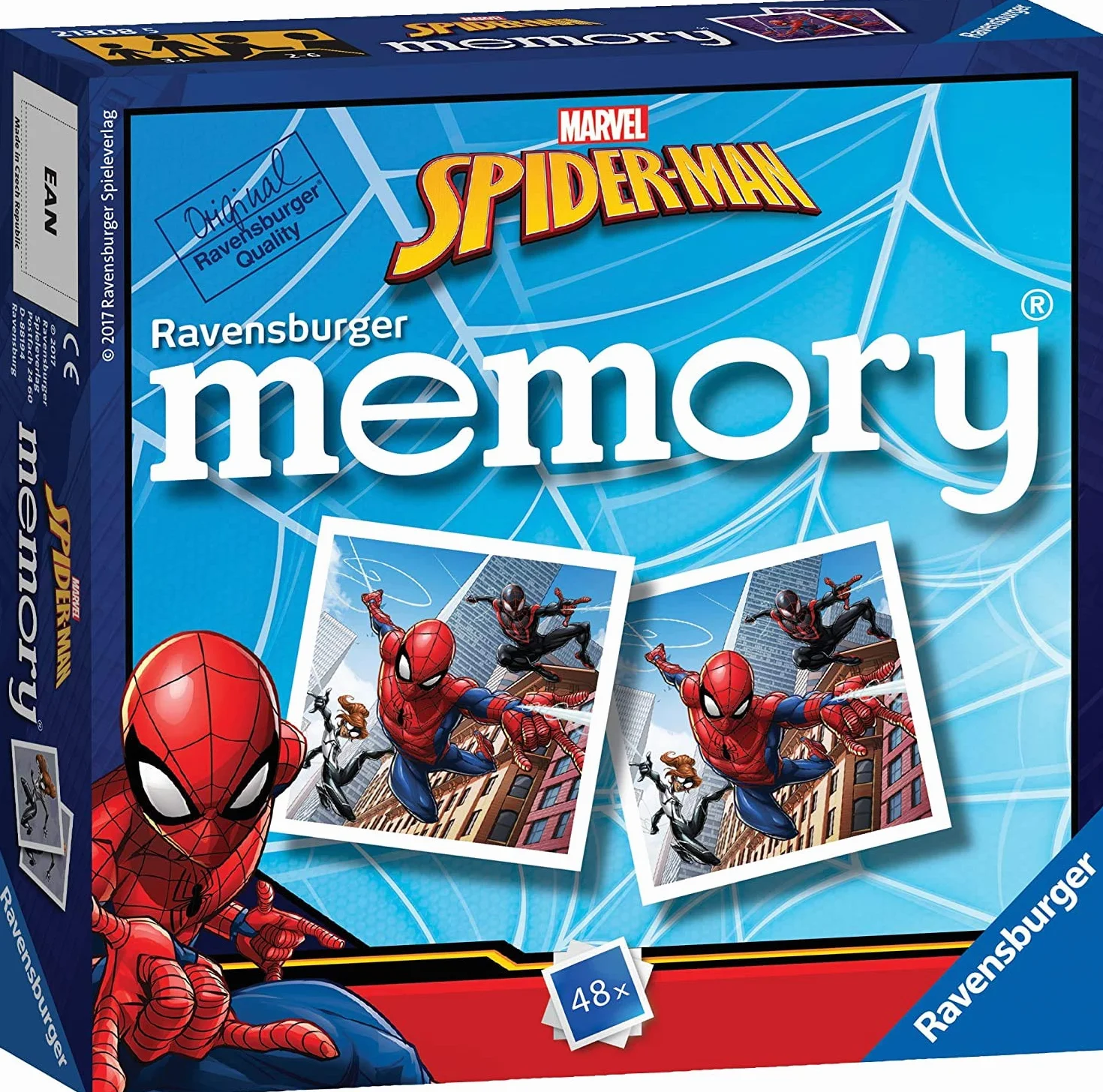 Ravensburger Mini Memory Marvel Spiderman Juego de Mesa Niños 2-6 Jugadores 48 Cartas