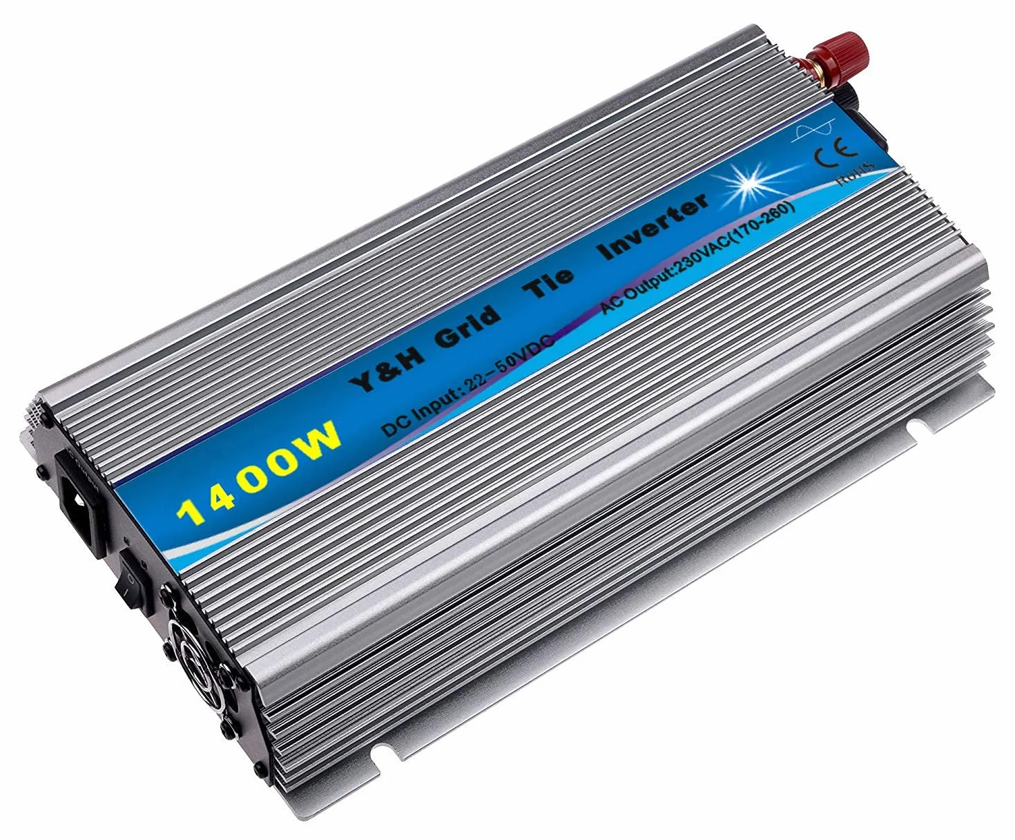 Y&H 1400W Inversor de conexión a red MPPT Onda sinusoidal pura DC20-45V Entrada solar AC220V Inversor Inyeccion a Red Para panel solar de 24V 30V 36V