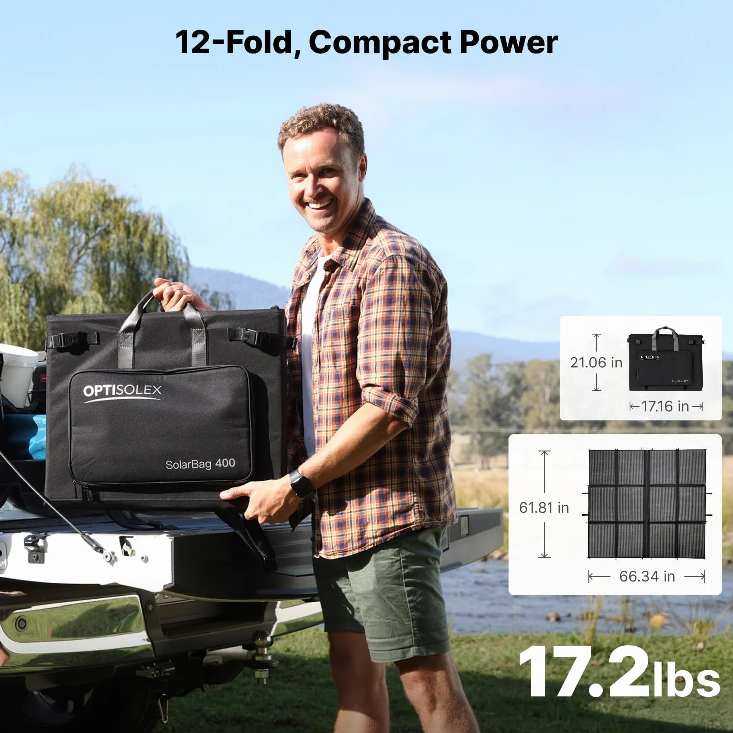 Panel solar portátil de 440 W, bolsa solar plegable de 17 libras, divide 2 mantas solares de 220 W, 25% de alta eficiencia, cargador de panel solar ligero para camping, RV, SUV, marina