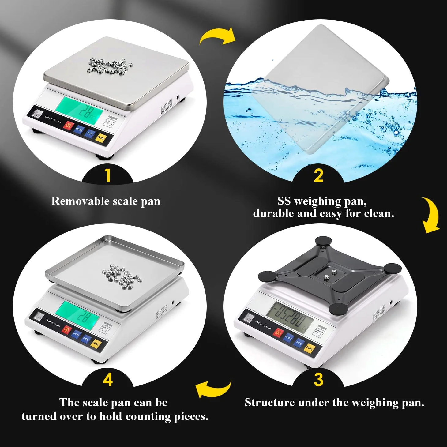 CGOLDENWALL Balanza Analítica Científica de Alta Precisión de 0.1g Digital Electrónica Báscula de de Laboratorio Inteligente Industrial con Función de conteo y Tara Ideal para Lab Joyería(3kg, 0.1g)