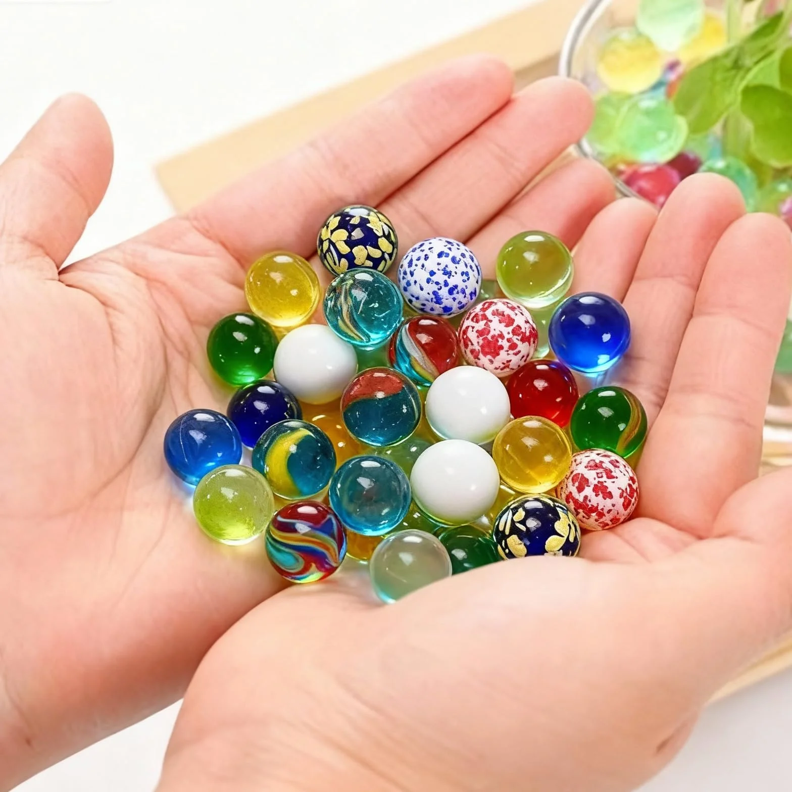 Canicas de Cristal 16 mm, Coloridas, Juego de Canicas con Patrones Únicos para Fiesta, Decoración, Regalo