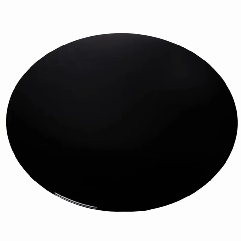 Tablero Redondo De Cristal Templado Negro Tablero De Vidrio, 60cm 65cm 70cm 75cm 80cm 85cm Tablero De Repuesto De Mesa, Cristal Para Tablero, Escritorio(65cm/25.6in)
