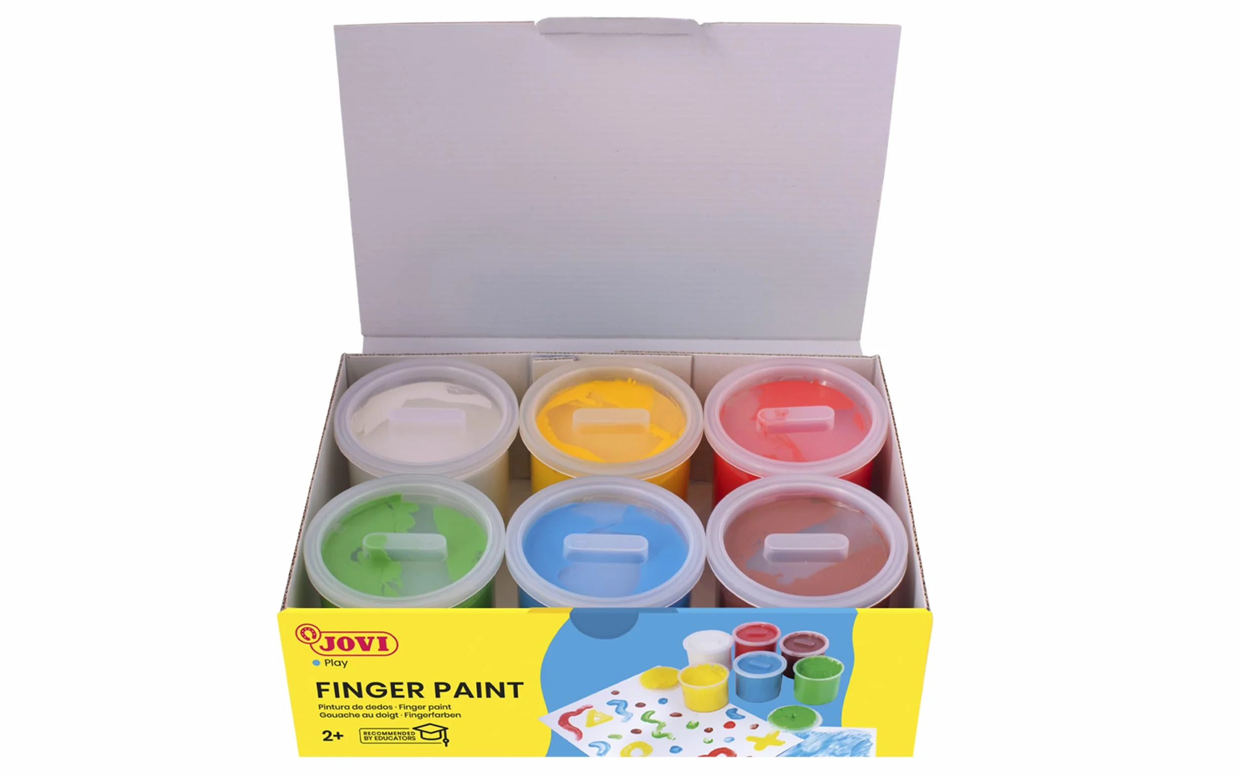 Jovi Pintura de dedos 6 Colores 125 ml sin gluten fácil de limpiar