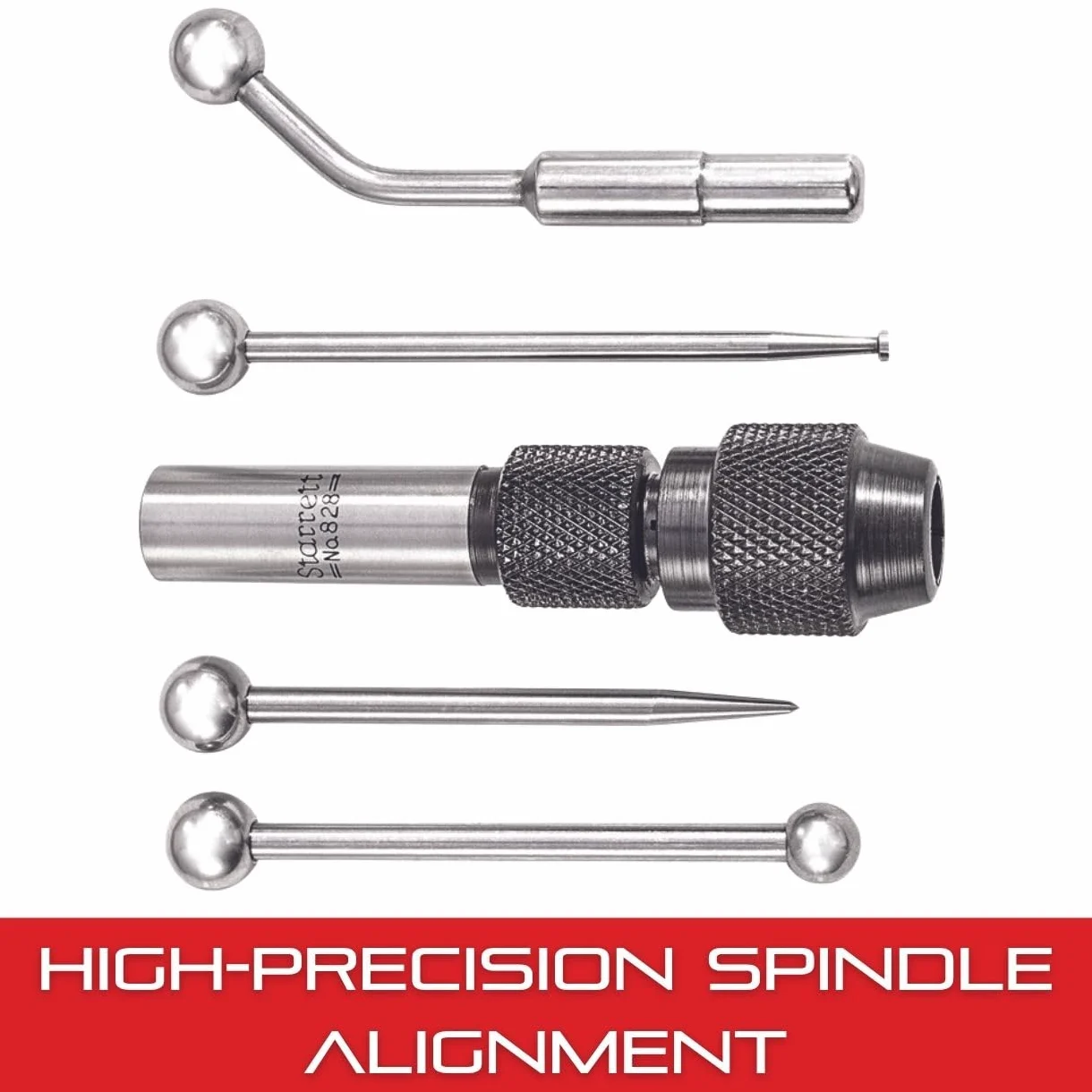 Starrett S828Hz Wiggler y centro Finder completo con funda y 4 accesorios