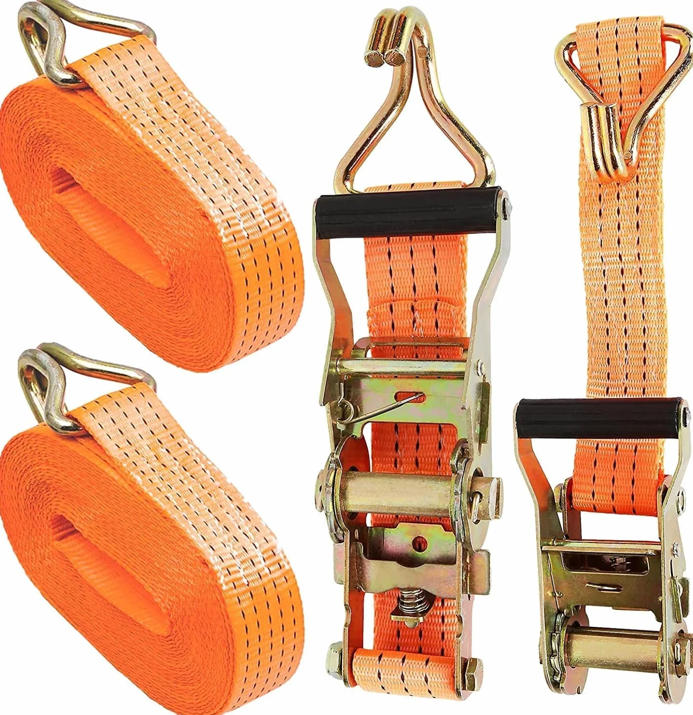 Eslingas de Sujeción de Carga 3000kg Trinquete de Amarre Correas Carga 6m Naranja Camión