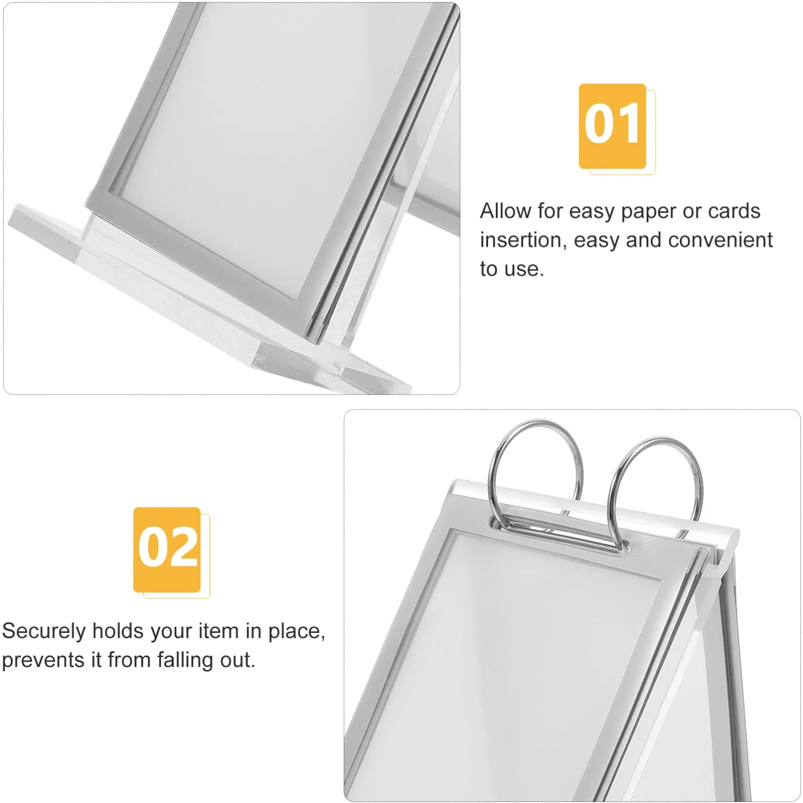 SEWACC 5 Elegantes Caballetes Para Exhibir Menús Y Carteles Con Base Para Restaurantes Y Oficinas.